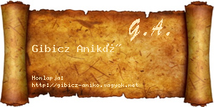 Gibicz Anikó névjegykártya